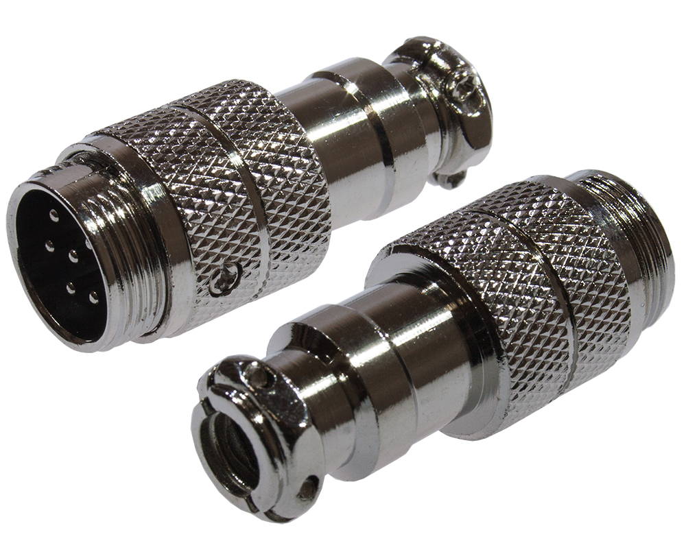 Разъем MIC16 6P штекер металл на кабель 1-563-6