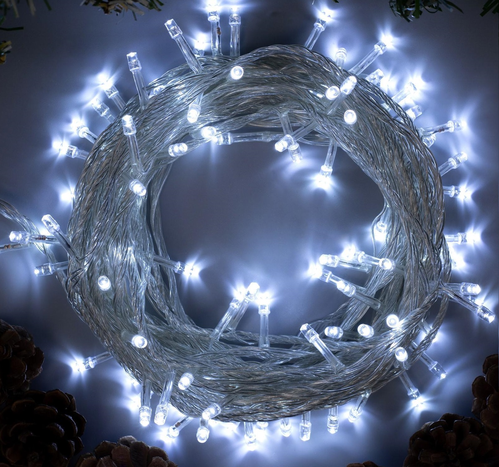 Гирлянда "Нить" 10 м IP20, прозрачная нить, 100 LED, свечение белое, 8 режимов 3556780