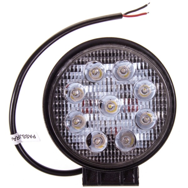 Фара светодиодная OFF ROAD 113*113(128)*25 мм круглая 12V/24V 27W 6000K дальний свет SKYWAY 163523