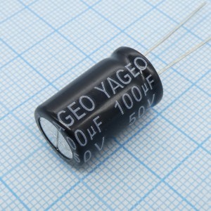 100 мкФ 50В Yageo 13*20 105°C неполярный