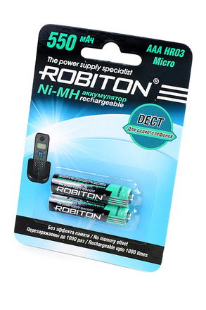 Аккумулятор Robiton DECT 550mAh ААА Ni-MH 550MHAAA-2 BL2
