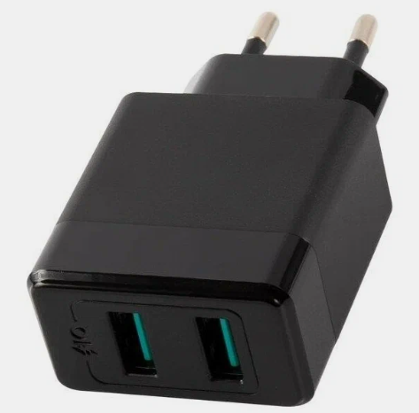 Сетевое зарядное устройство Red Line 2 USB (модель Y1), 2.4A черный 27220