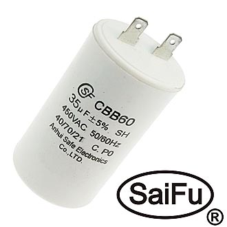 Конденсатор CBB-60 35мкФ 450В 5% 50Hz (60Hz) SAIFU