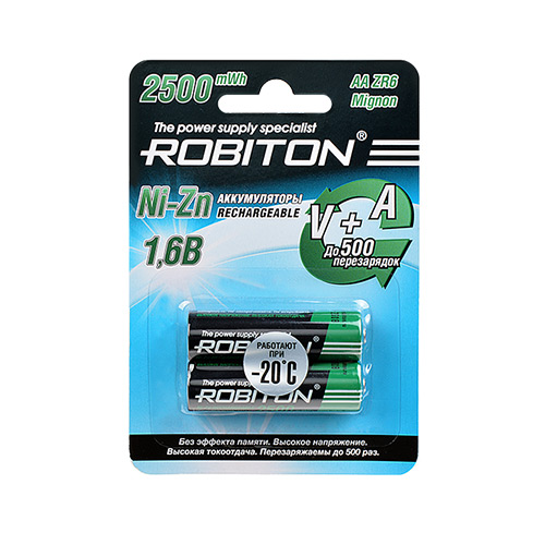 Аккумулятор ROBITON 2500NZAA-2 Ni-Zn AA 1,6V