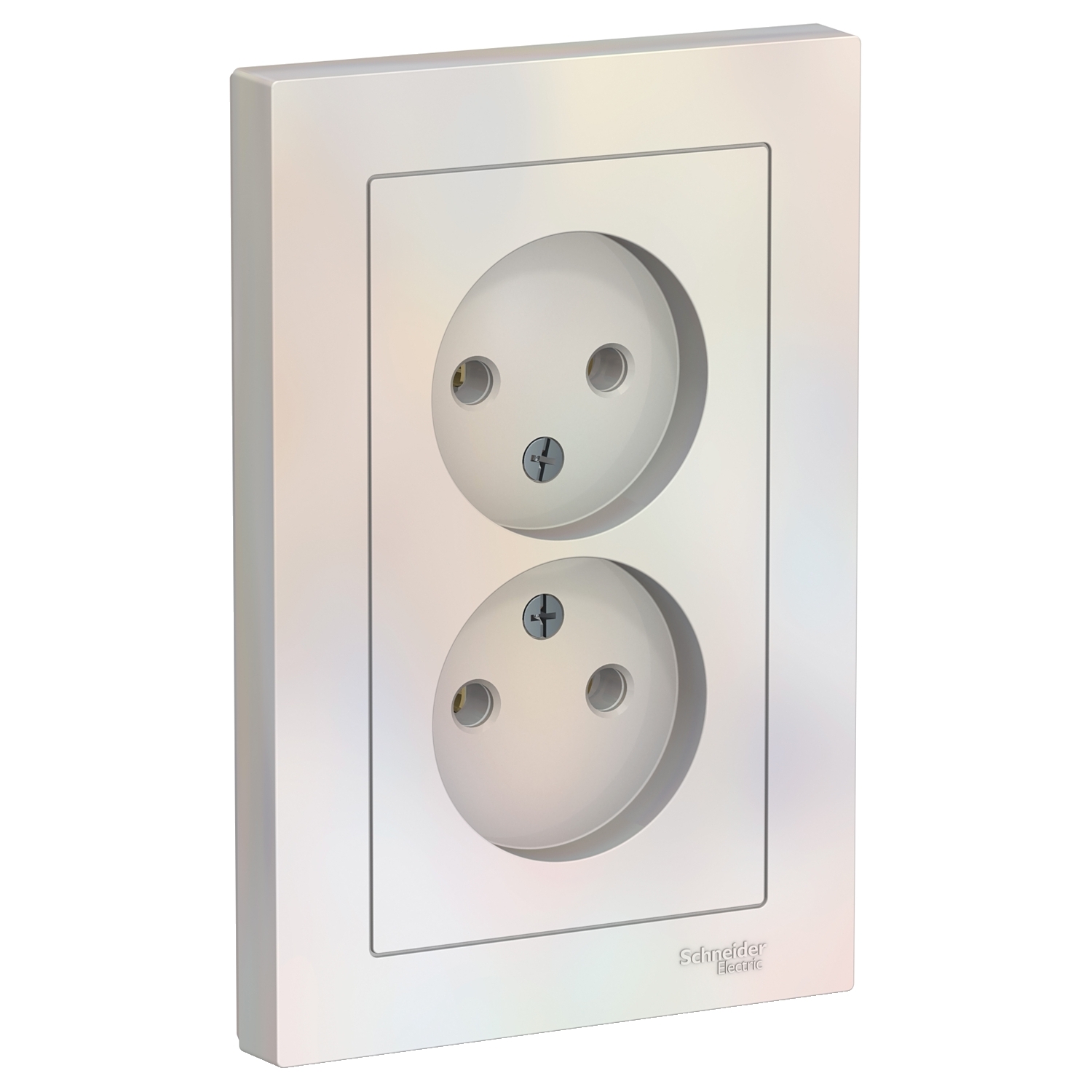 Розетка 2СП AltlasDesign 16А в сборе жемчуг Schneider Electric ATN000420