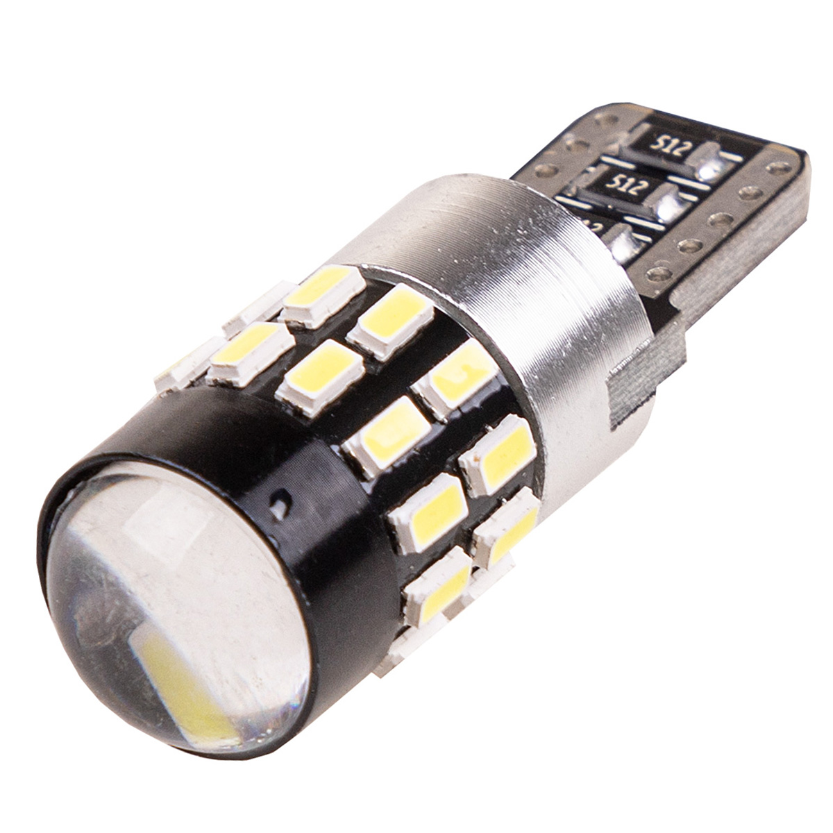 Лампа светодиодная T10 (W5W) 12-24V 30 SMD диодов 1-конт с обманкой Белая SKYWAY 236865