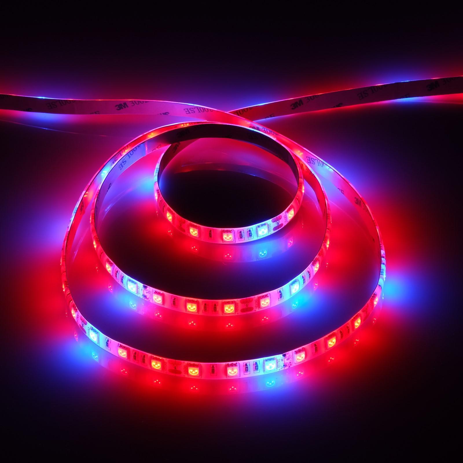 Светодиодная лента для растений ФИТО Luazon Lighting, 2м, 60SMD5050/м, 14Вт/м, IP65, 220 В