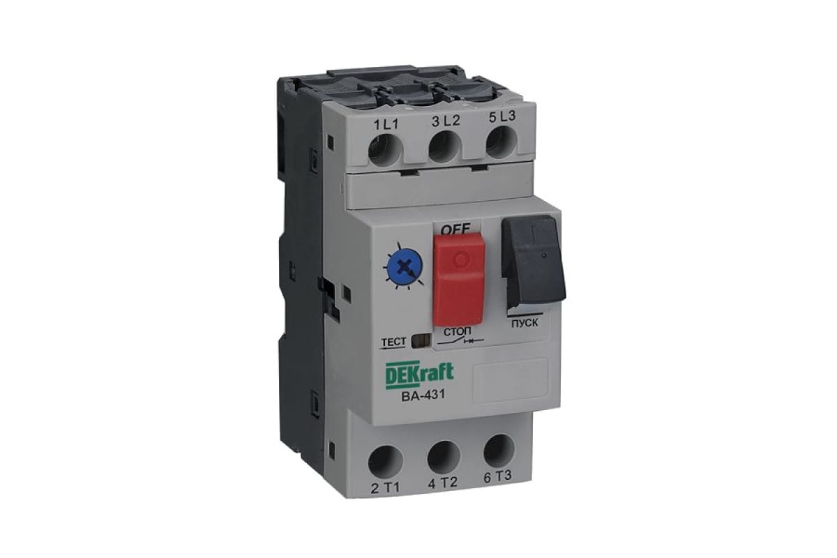 Автомат защиты двигателя BA-431 DEKraft 3п 4.0-6.3A 100kA 21228DEK