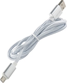 Шнур Red Line USB - micro USB нейлон серебристый 13407