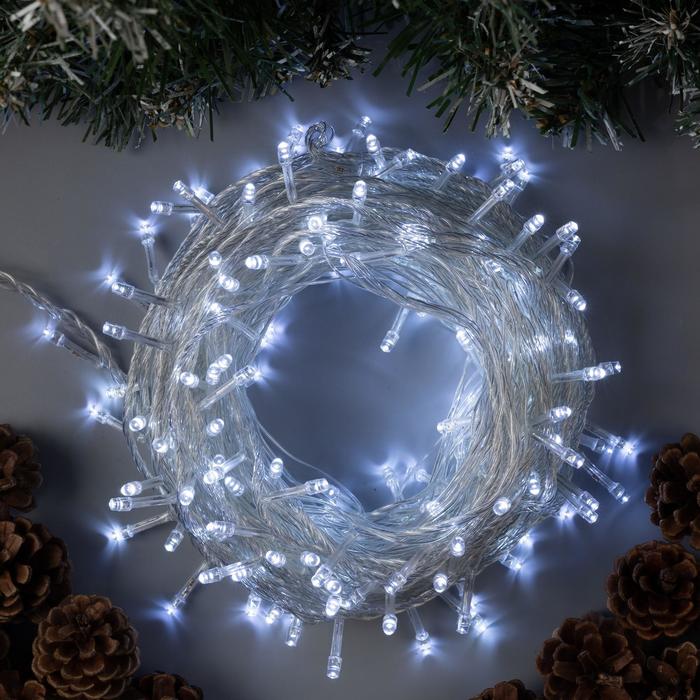 Гирлянда "Нить" 20 м IP20, прозрачная нить, 200 LED, свечение белое, 8 режимов 3556804