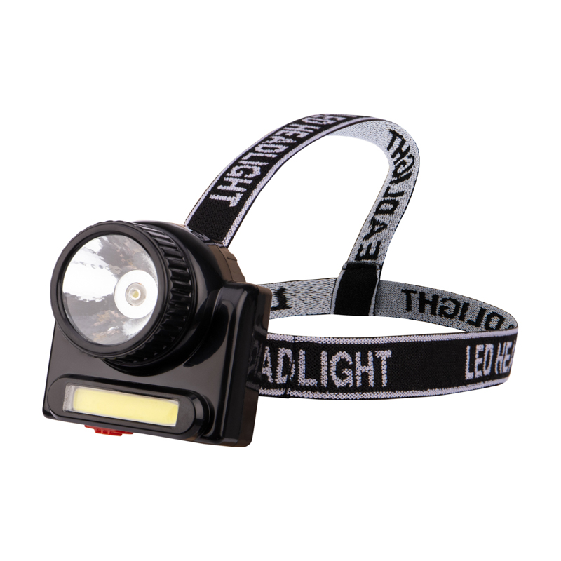 Фонарь налобный аккумуляторный поворотный 3 Вт светодиод COB, зарядка от 220В 75-719