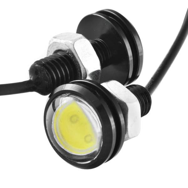 Дневные ходовые огни SKYWAY 12V 1.5W сверхмощный диод белый 25*35*25 мм комплект 2 шт 97962