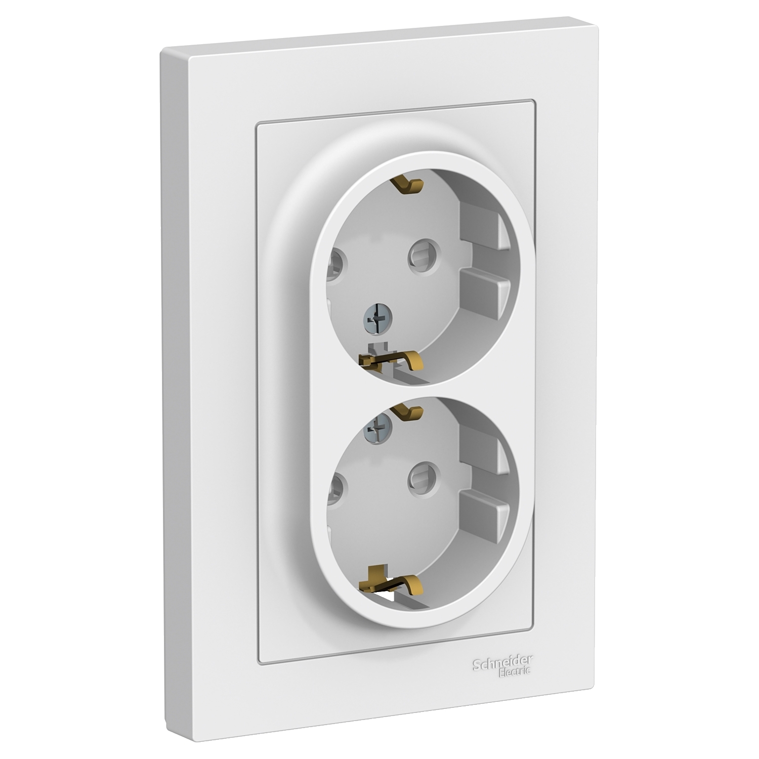 Розетка 2СП AltlasDesign 16А с заземлением со шторками Schneider Electric ATN000126