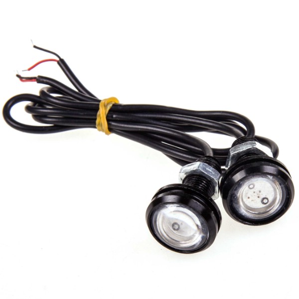 Дневные ходовые огни SKYWAY 12V 1.5W сверхмощный диод красный 25*35*25 мм комплект 2 шт 146638