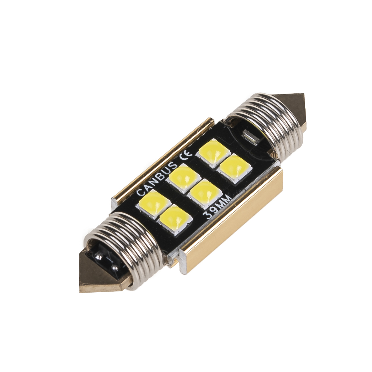 Лампа светодиодная T11(C5W) 12V 6 SMD диодов 1-конт 39мм с обманкой Белая SKYWAY