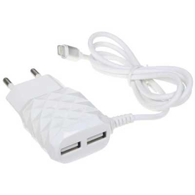 Сетевое зарядное устройство Red Line 2 USB+кабель Lighthing(модель NC-2.1AC) 2.1A белый/синий/черный