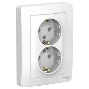 Розетка 2СП BLANCA 16А IP20 250В с заземл. без защ. шторок бел. SE BLNRS001021