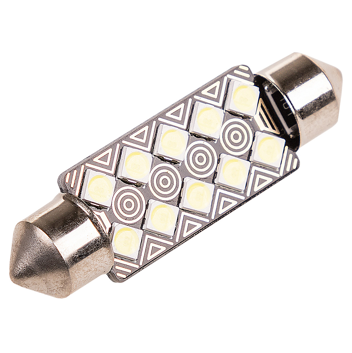 Лампа светодиодная T11(C5W) 12V 10 SMD диодов 1-конт 41мм обманка Белая SKYWAY