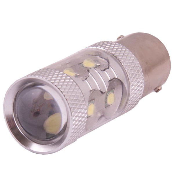 Лампа светодиодная S25 (P21W) 12V 10 SMD диодов BA15s 1-конт Белая SKYWAY 145280