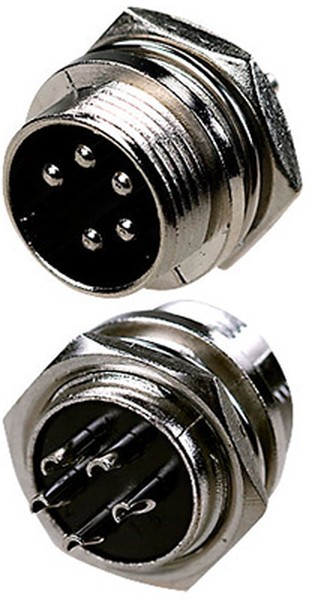 Разъем MIC16 5P штекер металл на корпус 1-562-5