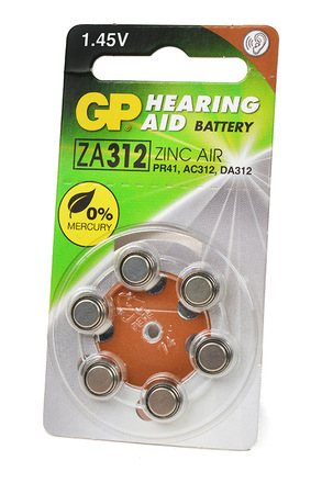 Батарея GP ZA312 BL6 PR41
