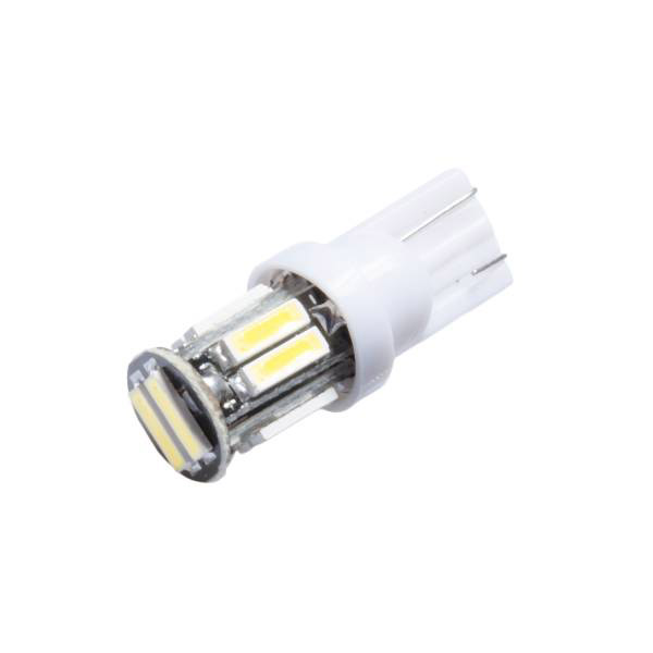 Лампа светодиодная T10 (W5W) 12V 10 SMD диодов без цоколя 1-конт Белая SKYWAY