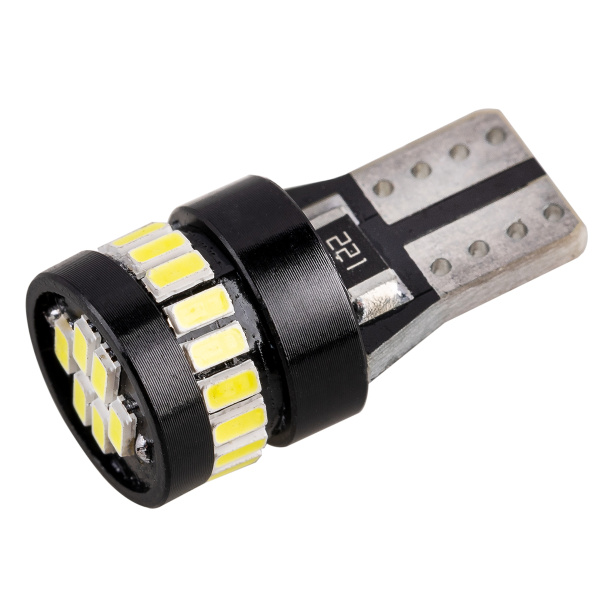Лампа светодиодная T10 (W5W) 12V 24 SMD диодов без цоколя 1-конт Белая SKYWAY