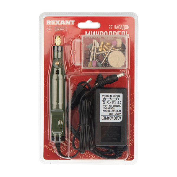 Микродрель с 26-ю насадками в блистере 12-4453