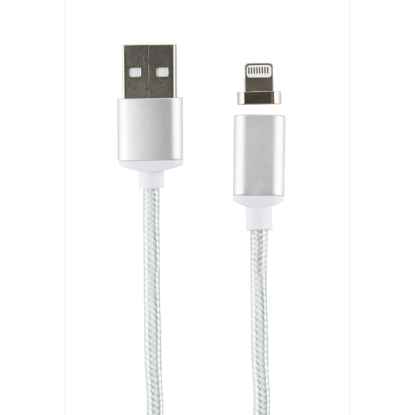 Шнур Red Line Магнитный USB - Lightning, нейлон, серебр./золот 2A / 12859