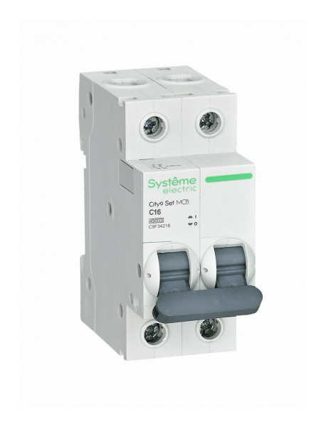 Автоматический выключатель Systeme Electric 2п C 16А 4.5kA City9 Set