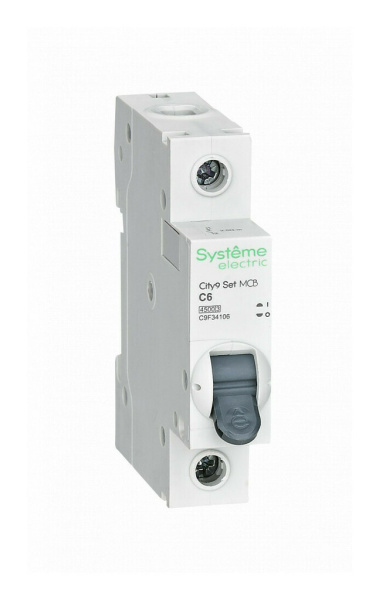 Автоматический выключатель Systeme Electric 1п C 6А 4.5kA City9 Set