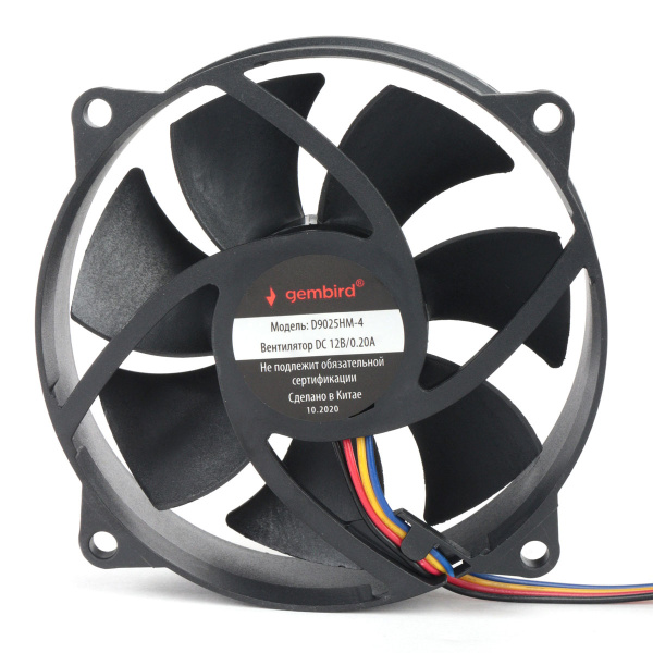Вентилятор Gembird D9025HM-4 90*90*25, гидродинамический подшипник, 4pin, провод 30 см