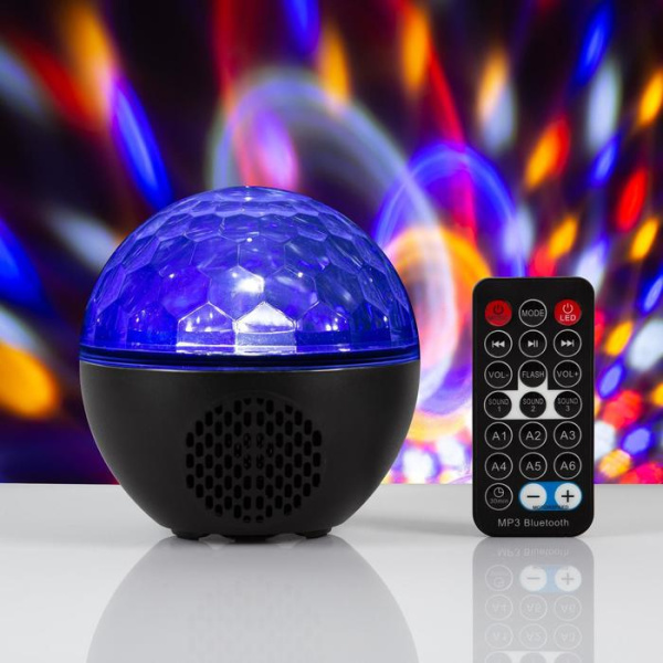 Световой прибор "Сфера", 12 см, динамик, пульт ДУ, Bluetooth, RGB, USB, питание 5V 6978439