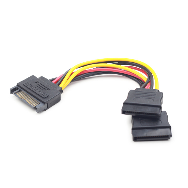 Кабель питания SATA Cablexpert CC-SATAM2F-01 15 см, Sata(15pin) шт. - 2*Sata(15pin) гн. 12365