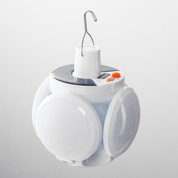 Фонарь кемпинговый аккумуляторный, 30W, 2200 мАч, солнечная батарея, 11*13,5 см, зарядка USB 5926373