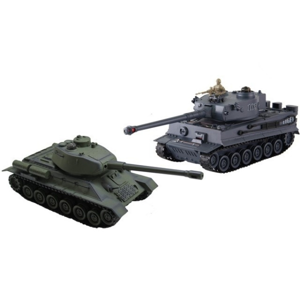 Танковый бой радиоуправляемый Русский Т34 и Немецкий Tiger Zegan масштаб 1:28 2.4G - ZEG 99824