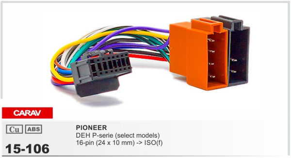 CARAV 15-106 разъём магнитолы PIONEER P-series 16-pin (24x10mm)