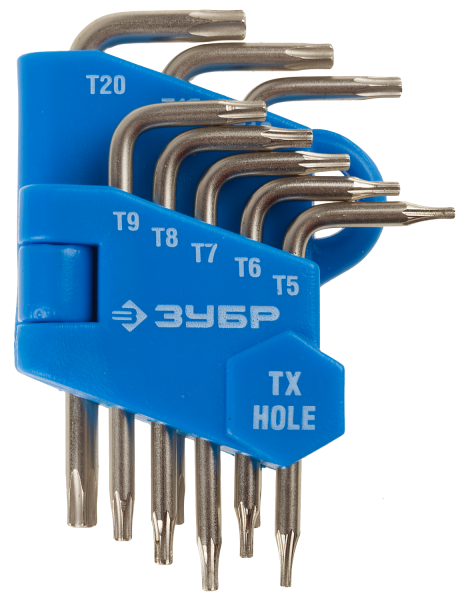 Набор ключей имб. Torx T15-T20 (с отв.), 8шт. //ЗУБР 27477-H8