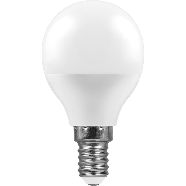 Лампа светодиодная 9W E14 шар матовый 220v 2700K Feron LB-550 25801