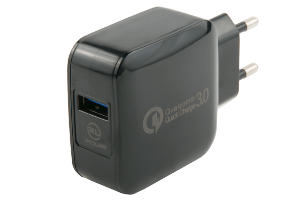 Сетевое зарядное устройство Red Line USB (модель NQC-4) 3А черный Функция быстрой зарядки 16520