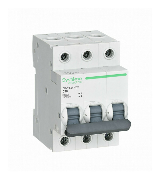 Автоматический выключатель Systeme Electric 3п C 16А 4.5kA City9 Set C9F34316